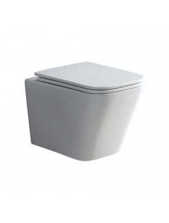 Mereo WC závěsné kapotované,Hranaté Smart Flush RIMLESS,  vč. sedátka CSS118S